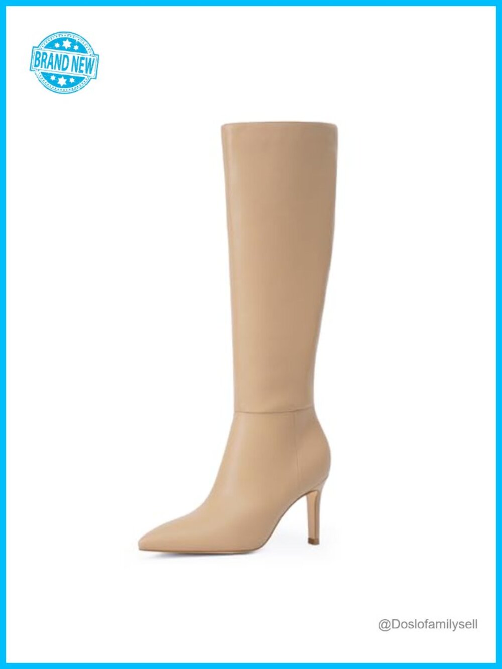Knee High Boots Pointed Toe Stiletto Heel Tall Faux Leather Women's
